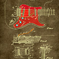 Fender Guitar Tremolo Patent Drawing 1956 